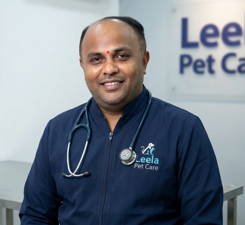 Dr. Yatish Gowda, BVSc & AH, lead veterinarian at Leela Pet Clinic, HSR Layout